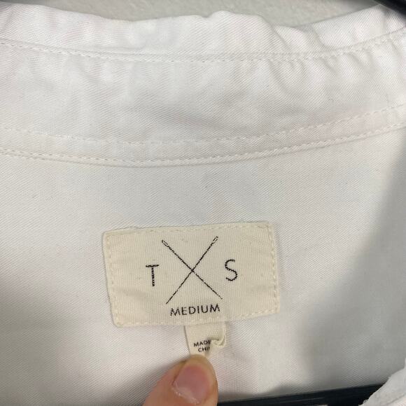 T&S White Button Up Lyocell Shirt Collared Breathable Lightweight Size Medium - Picture 7 of 10